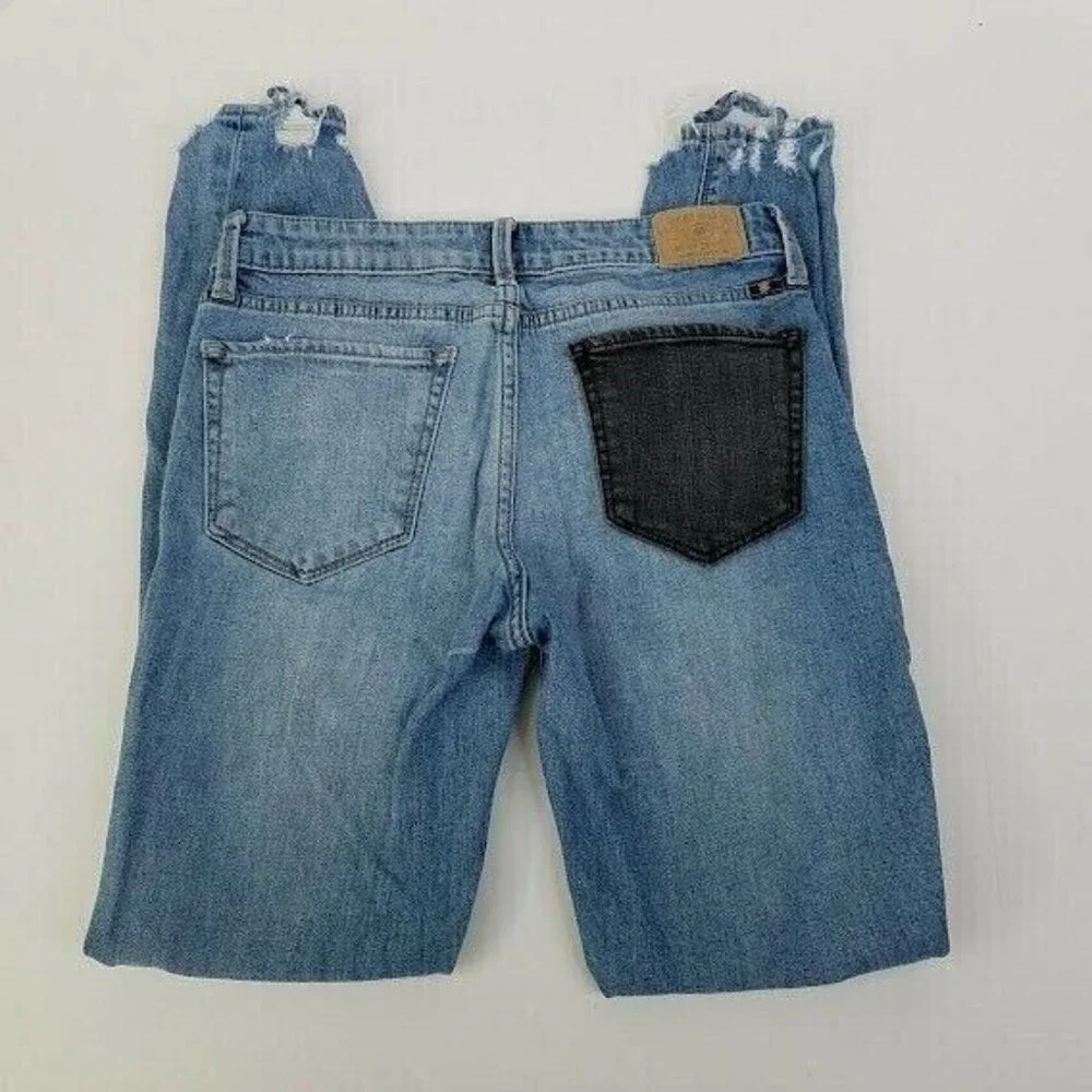 Lucky Brand‎ Womens Ava Skinny Blue Jeans Size 00 / 24 Distressed Black Pocket
